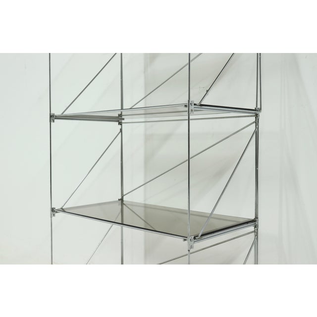 1970s Large Minimalist Isocele Bookcase by Max Sauze for Max Sauze Studio, 1970s For Sale - Image 5 of 11
