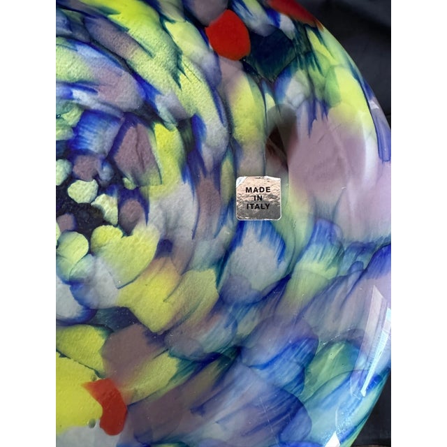 Vintage Hand Blown Murano Style 9" Italian Rainbow Swirl Vase For Sale In Phoenix - Image 6 of 7