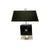 This pair of table lamps, featuring a black leather envelope design with an acrylic lucite base, is a stylish and modern...