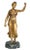 French Gilt Bronze Figural Sculpture, 19th century, depicting a classically draped standing female with raised arm, on a...