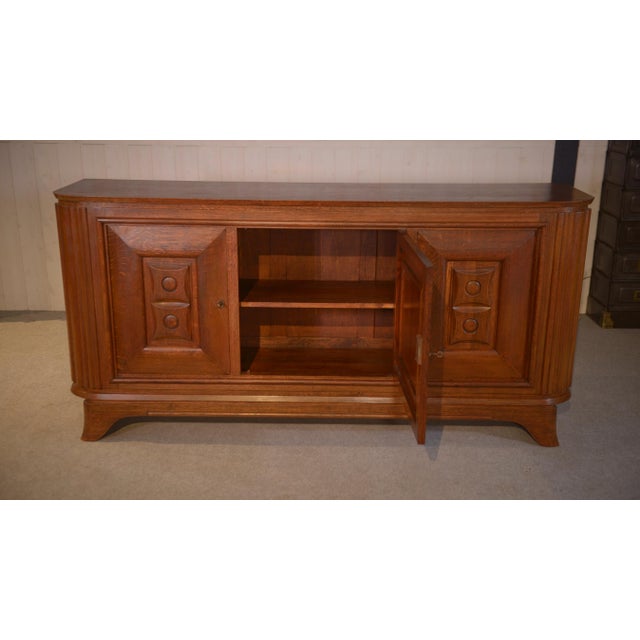 1950s 3-Door Sideboard in Oak with Curved Legs, 1950s For Sale - Image 5 of 15