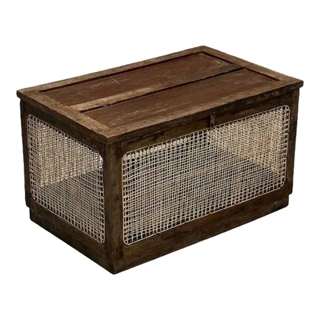 1960s Pierre Jeanneret, French Mid-Century Modern Storage Chest, Cane, Teak, Chandigarh For Sale