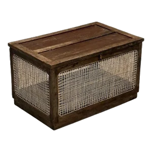 1960s Pierre Jeanneret, French Mid-Century Modern Storage Chest, Cane, Teak, Chandigarh