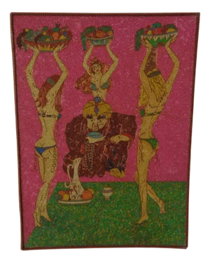 Handmade Copper and Plastic Mosaic Picture, France, 1950s