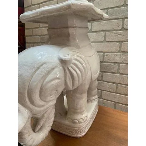 Vintage White Elephant Plant Stand Can be used as a side table, a plant stand or indoor/outdoor table Freshen up your...