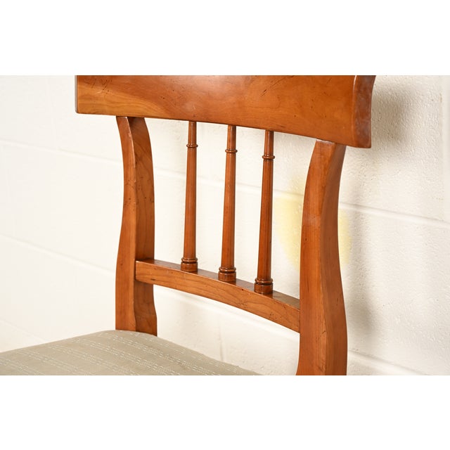 Kindel Furniture Regency Solid Cherry Wood Klismos Side Chairs or Dining Chairs, Pair For Sale - Image 9 of 15