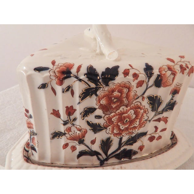 Victorian Victorian 1890 English Earthenware Forest Floral Cheese Butter Keeper For Sale - Image 3 of 9