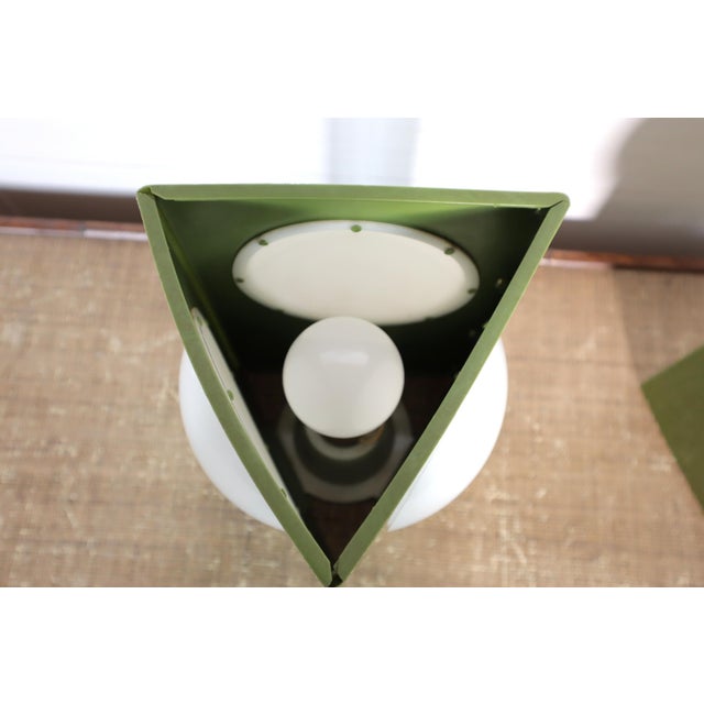 Vintage Geometric Triangle Lamp Pair by c.n. Burman Mod Space Age Mid Century Modern Atomic Retro 70's For Sale - Image 6 of 10