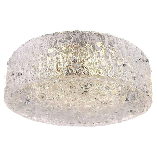 German Doria Flush Mount in Ice Glass, 1960 For Sale