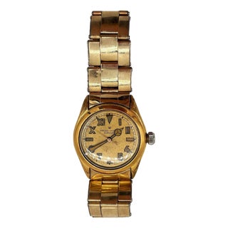 1947 Rolex Oyster Bubbleback “Elegante” Gold-Plated Wristwatch W California Dial For Sale