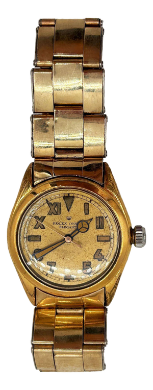 1947 Rolex Oyster Bubbleback “Elegante” Gold-Plated Wristwatch W California Dial