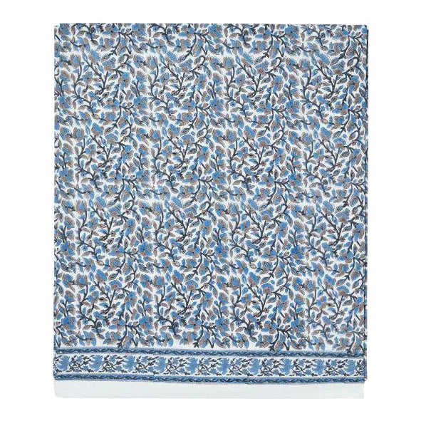 Anna Queen Bed Blue Flat Sheet For Sale