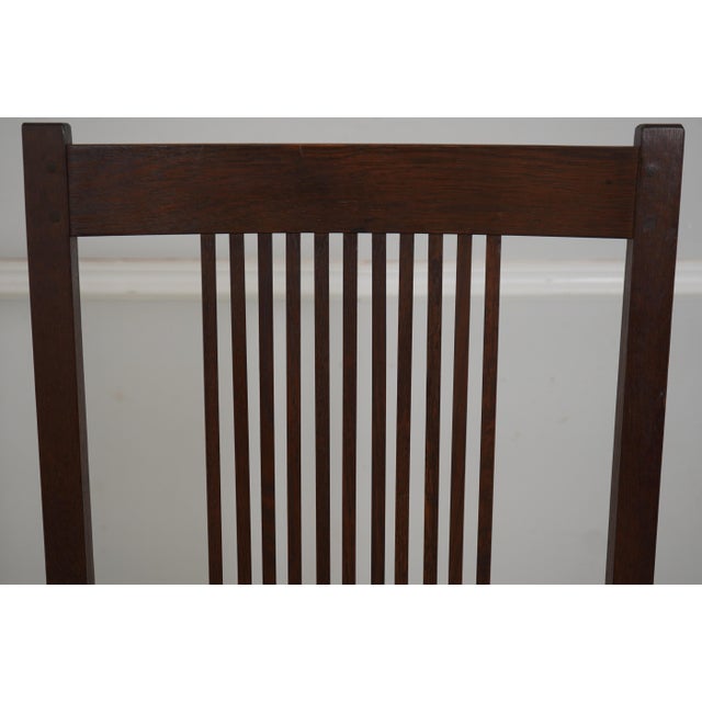 1990s Set of 6 Stickley Mission Oak Dining Chairs For Sale - Image 5 of 18