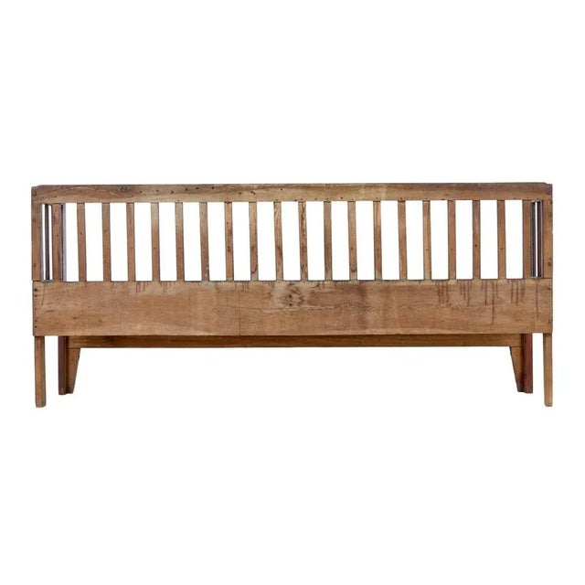 Mid 19th Century Rustic Swedish Painted Pine Bench For Sale - Image 4 of 9