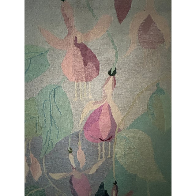 Mid-Century Modern 1970s Handwoven Wool Tapestry Floral For Sale - Image 3 of 5