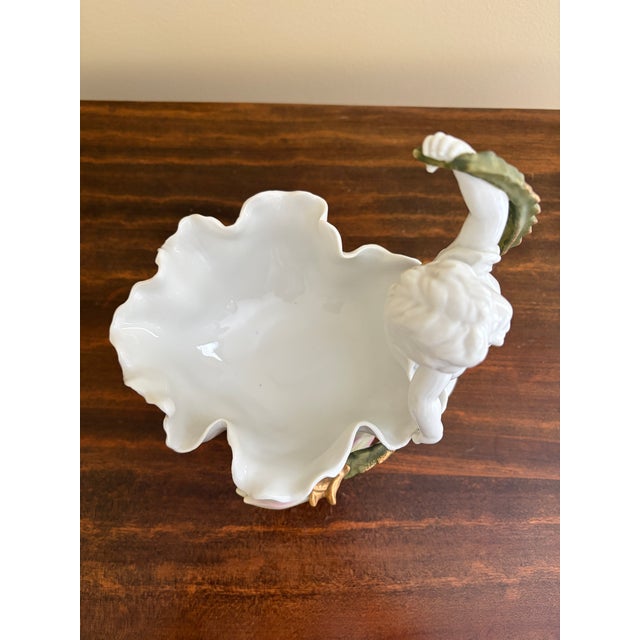 Neoclassical Porcelain Compotes With Putti & Gold Gilt Greek Key Border, Pair For Sale - Image 9 of 15