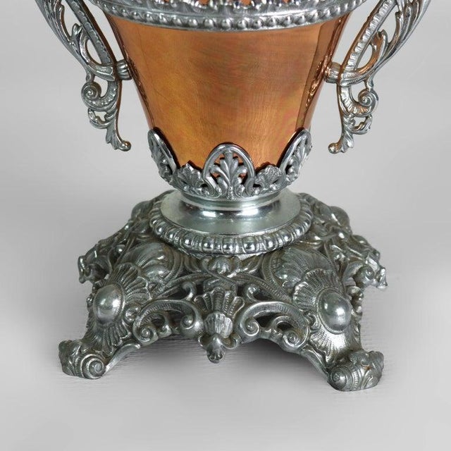 Victorian Antique Bradley & Hubbard Victorian Mixed Metal Parlor Lamp C1890 For Sale - Image 3 of 6