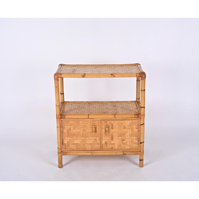 Mid-Century Storage Cabinet in Woven Rattan and Bamboo, Italy, 1970s For Sale - Image 4 of 17