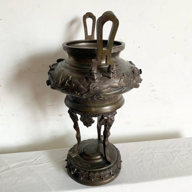 Early 20th Century Antique Chinese Bronze Censer/Incense Burner For Sale - Image 5 of 10