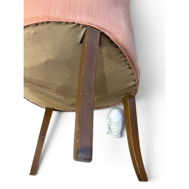 Mid-Century Modern Vintage Mid-Century Sculptural High-Back Slipper Chairs – Pair For Sale - Image 3 of 11