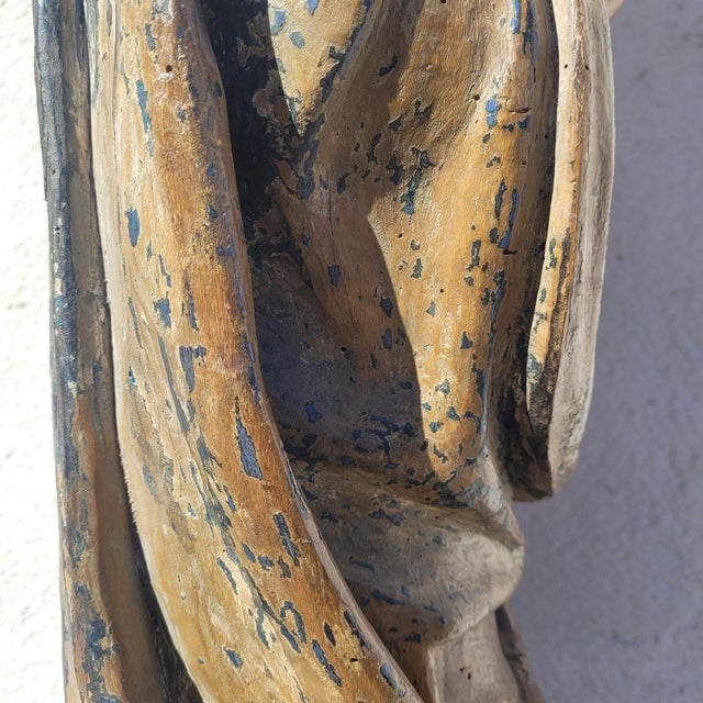 Italian Artist, Virgin in Prayer, 1800s, Polychrome and Wood For Sale - Image 10 of 18