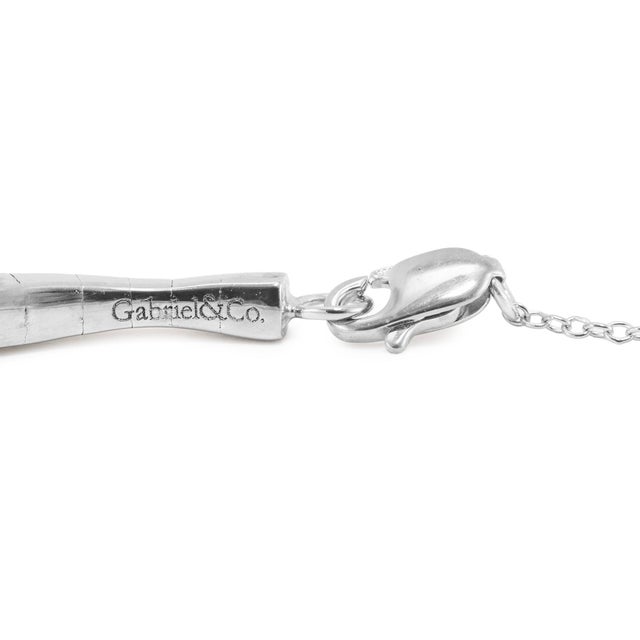 Gabriel & Co 14k White Gold 1.26ctw Diamond Chain Flexible Cuff Bangle Bracelet For Sale In Houston - Image 6 of 8