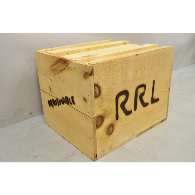 Wood Late 20th Century RRL Wooden Sliding Lid Crate Ralph Lauren? Perishable Burn Mark Storage Box For Sale - Image 7 of 12
