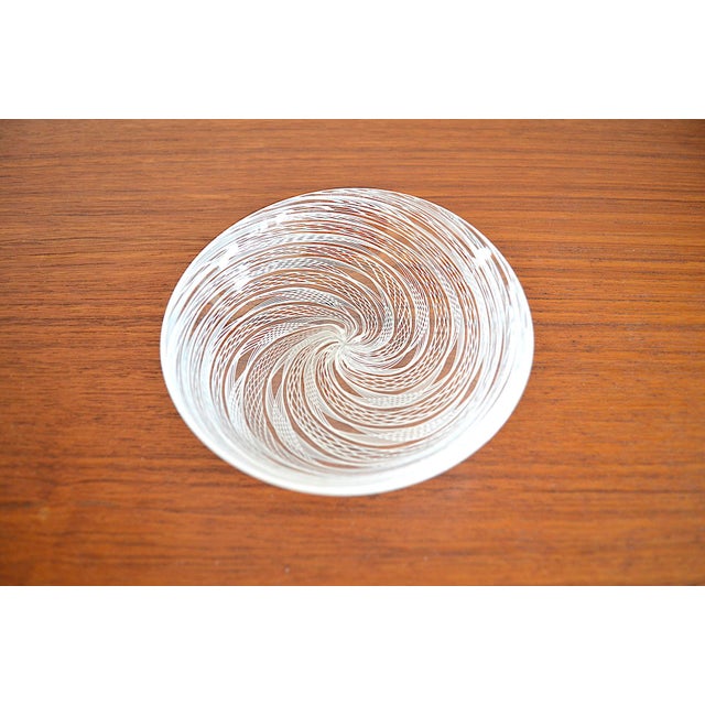 Beautiful decorative Murano glass bowl in the Zanfirico Latticino technique from the 1950s/60s High-quality craftsmanship,...