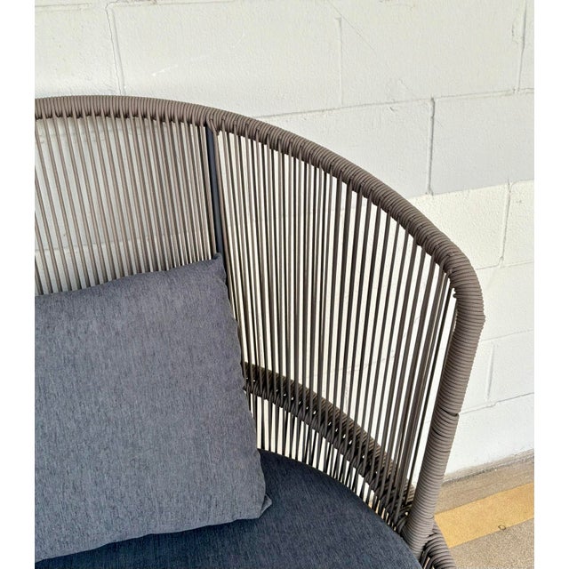 Outdoor Modern Taupe and Gray Azzurro Sofa and Chair Set of 2 For Sale - Image 4 of 10