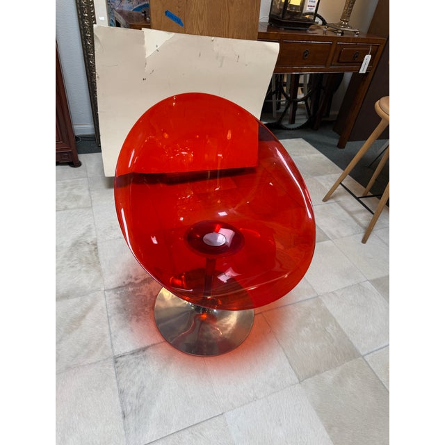 Philippe Starck for Kartell Ero/S Swivel Chair, Red For Sale In San Francisco - Image 6 of 12