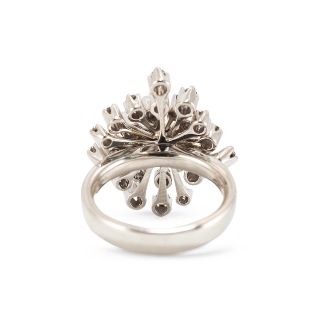 Early 21st Century H. Stern Snow Flake 18k Noble Gold 1.23ct Diamond Rose Pink Gold Cocktail Ring, Size 5 For Sale - Image 5 of 9