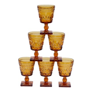Amber Glasses or Dessert Dishes - Set of 6 For Sale