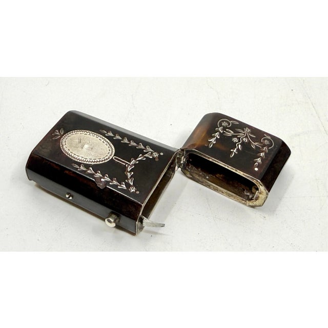 19th Century 3 Horn, Wood and Silver Match Safes or Trinket Boxes For Sale - Image 10 of 12