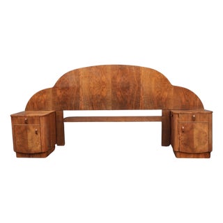 Art Deco Cloud Bed Head with Attached Nightstands, 1930s For Sale