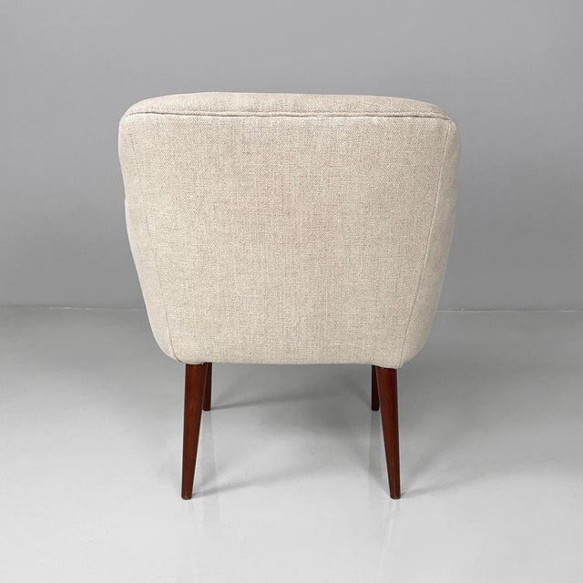 1940s Set of Mid-Century Modern Italian Armchairs in Fabric and Wood, 1940s For Sale - Image 5 of 16