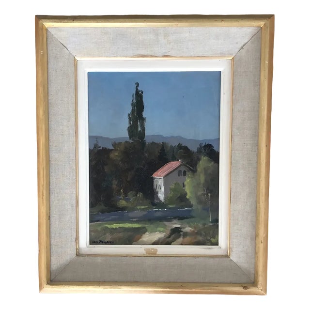 Christian Zwahlen, Rural Landscape, Oil on Wood, Framed For Sale