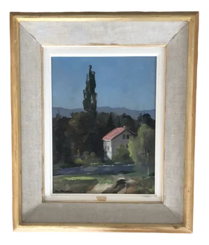 Christian Zwahlen, Rural Landscape, Oil on Wood, Framed
