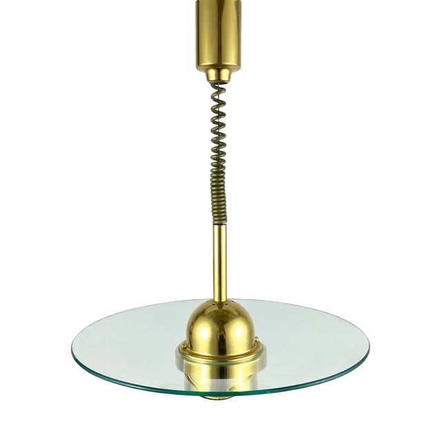 Large German Suspended Glass Disk Ceiling Lamp, 1980s For Sale