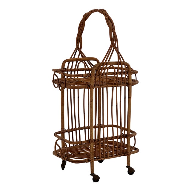 Vintage Wooden Bar Trolley, 1970s For Sale