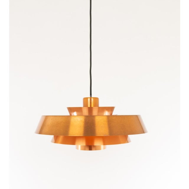 Metal Copper Nova Pendant by Jo Hammerborg for Fog & Mørup, 1960s For Sale - Image 7 of 8