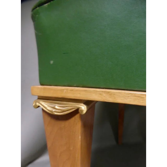 Metal Mid-Century French Bronze and Leather Dining Chairs, Set of 12 For Sale - Image 7 of 13