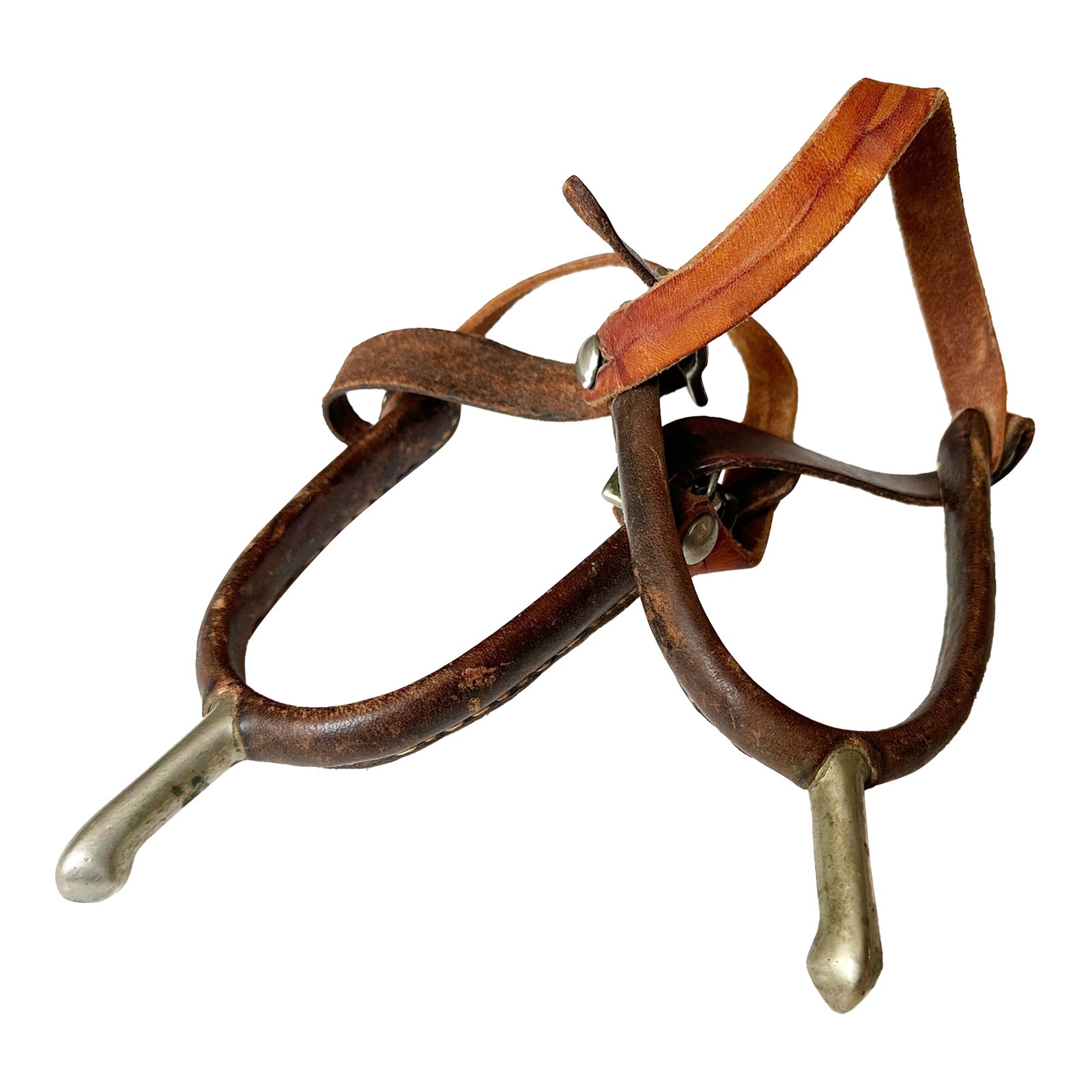 Antique Leather Wrapped Cavalry Spurs, a Pair | Chairish
