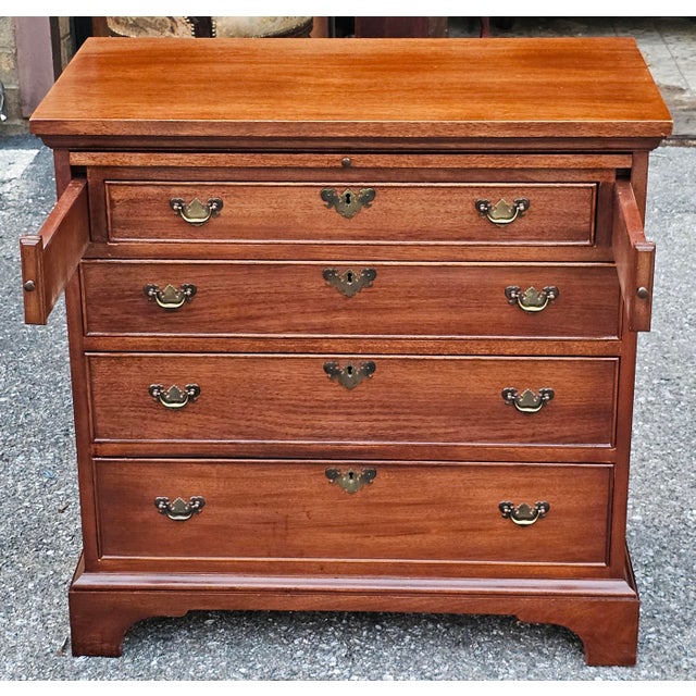 Wood Mid Century Craftique Mahogany Secretery Chest of Drawers With Locks and Keys For Sale - Image 7 of 16