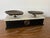 A handsome antique French kitchen and culinary balance scale manufactured by Bruyat of Lyon, featuring a substantial white...