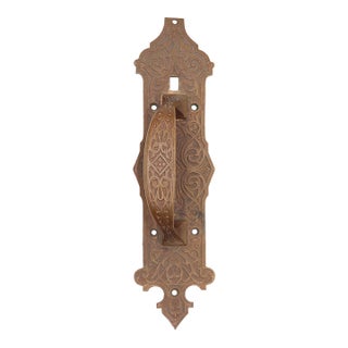 Antique 12.125 In. Bronze Victorian Door Pull For Sale