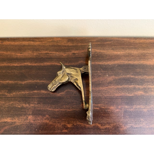 1940s English Cast Brass Equestrian Horse Door Knocker For Sale - Image 12 of 13