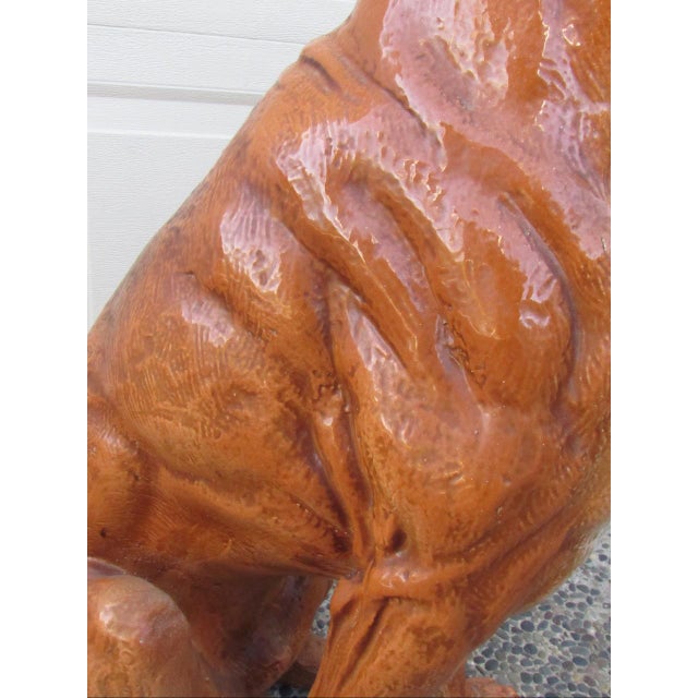 Vintage Italian Life Size Terracotta Boxer Dog Figurine For Sale - Image 15 of 18