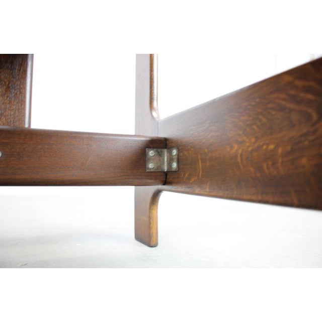1970s Mid-Century Modern German Sculptural Wooden Chair with Orange Faux Leather, 1970s For Sale - Image 5 of 17