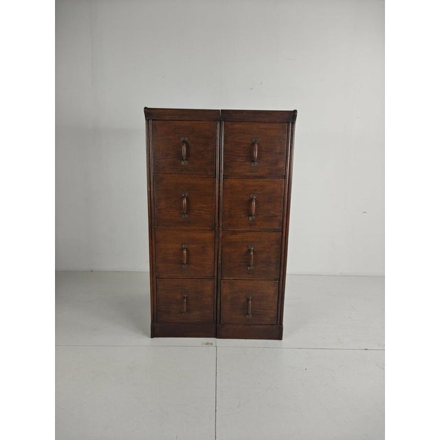 Dutch Oak Double Archive Cabinet, 1920-1940 For Sale - Image 3 of 13