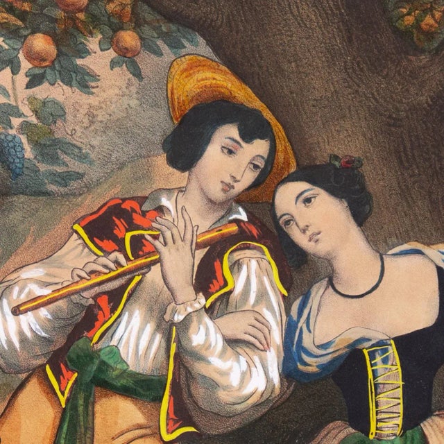 'Autumn' by Ferdinand Dubreuil, Framed Hand-Colored Lithograph For Sale - Image 4 of 12